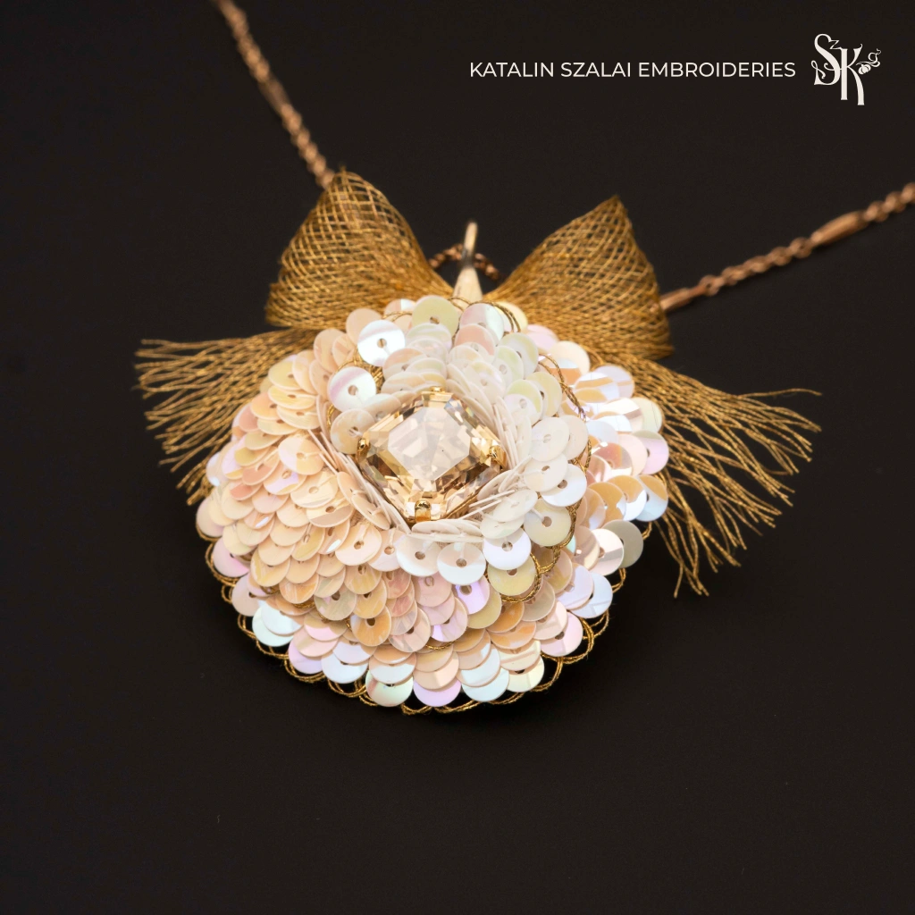 Cream and Gold Pendant